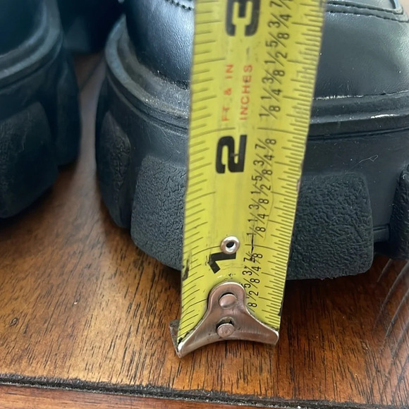 Forever 21 Buckle Chunky Platform Faux Leather lace up Booties size 6.5 - Picture 8 of 16